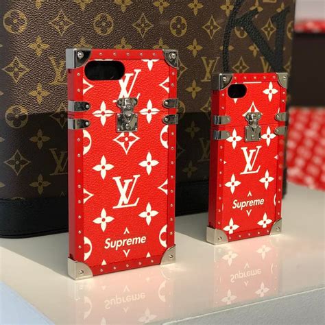 lv x supreme phone case